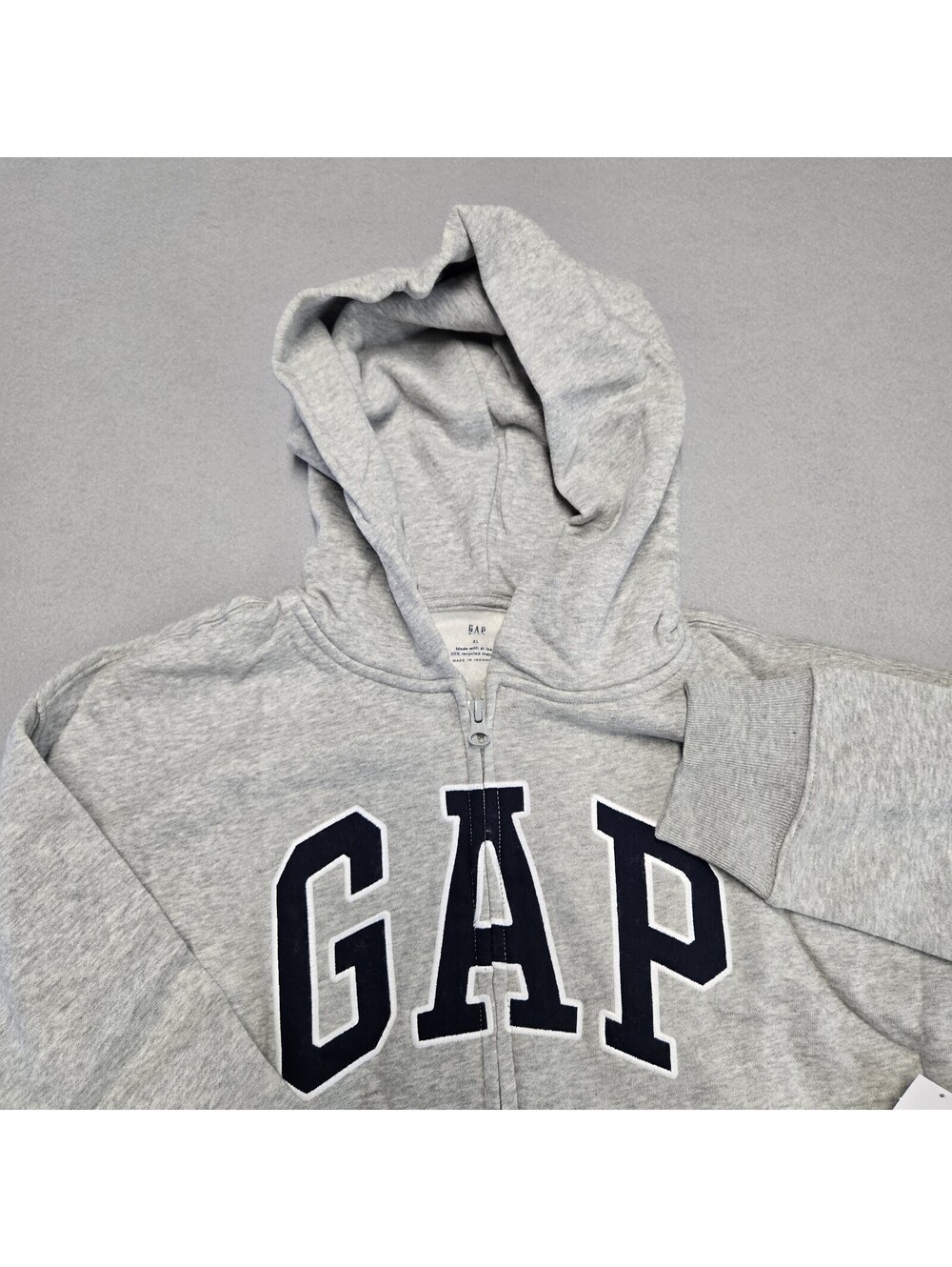 Gap Kids Basic Logo Full Zip Hoodie XL 12 Heather Grey Fleece NWT 655246